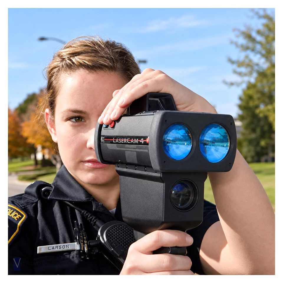 Agente di polizia che usa il LaserCam 4