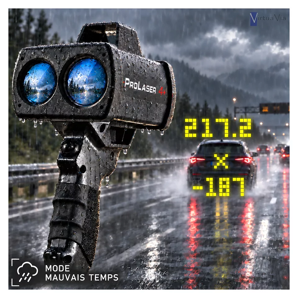 ProLaser 4 en modo mal tiempo bajo la lluvia